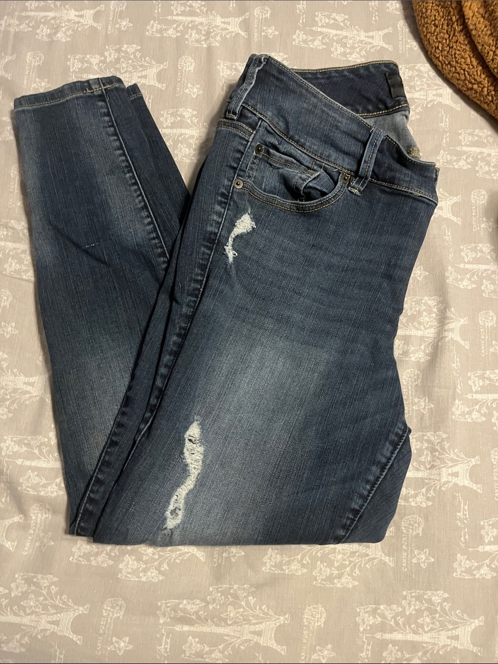 torrid Dark Blue Distressed Skinny Jeans